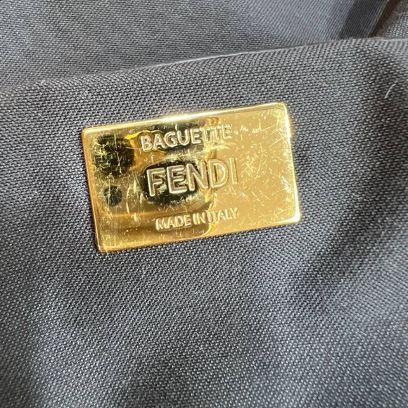 Fendi Antonio Lopez Baguette NM Bag Zucca Coated Canvas with Printed Leather Inl - Picture 7 of 12